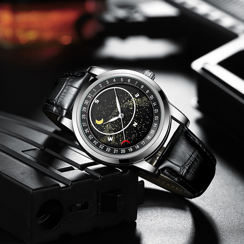 Carlophis K-1827B Vortex Rotating Star Dial Watch - Unisex & Celestial