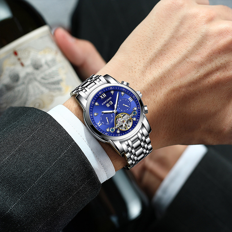 Carlophis Celestial Automatic Open-Heart Watch - Unisex & Calendar Dial