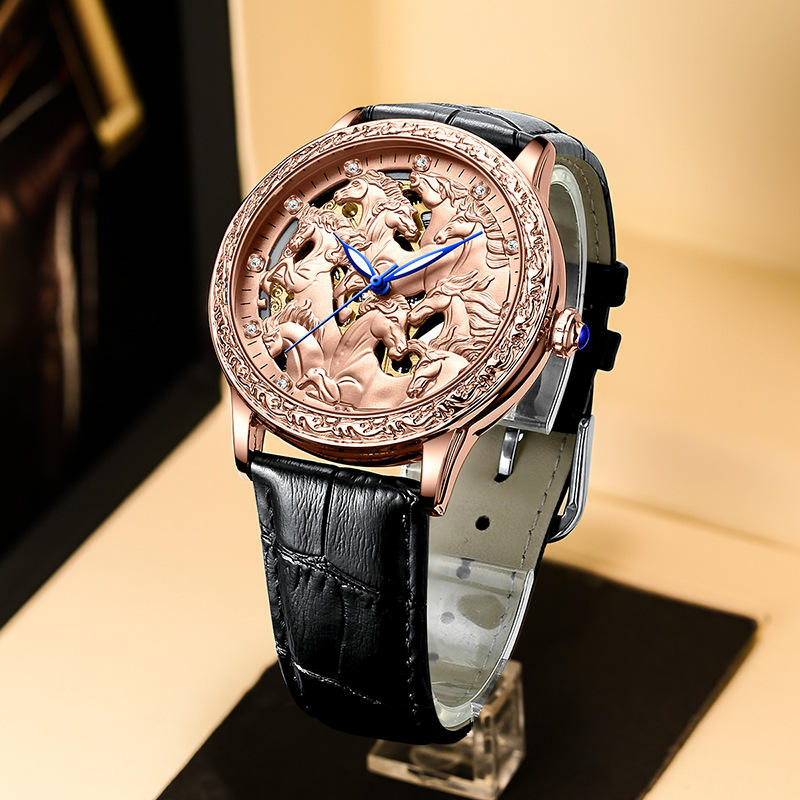 Carlophis K-2196A Virtuoso Automatic 3D Horse Watch - Unisex & Mechanical