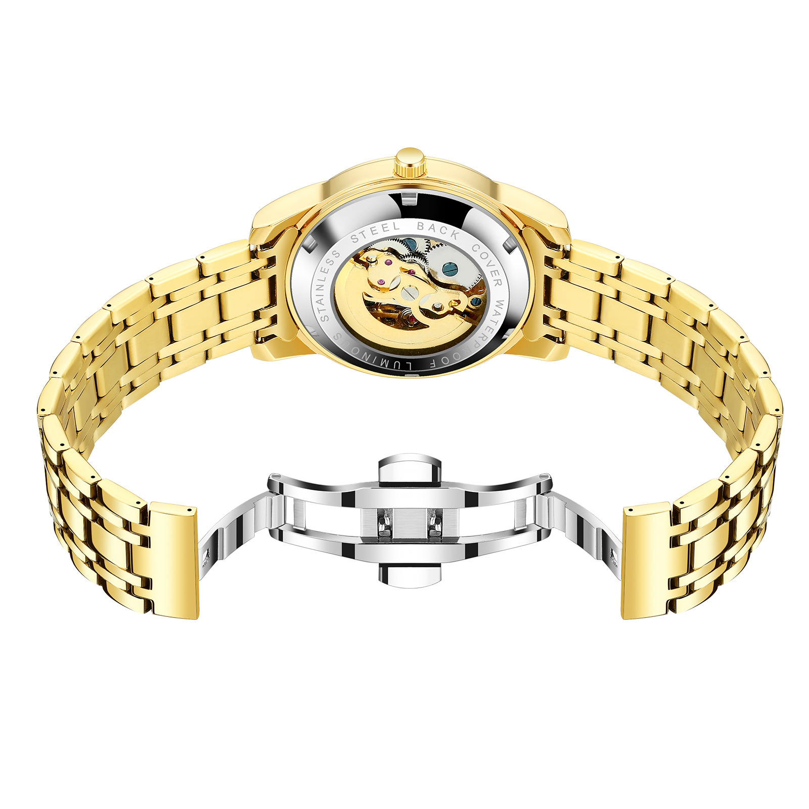 Carlophis Imperial Dragon Automatic Watch - 3D Engraved Dual-Display