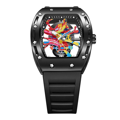 Carlophis K-2386B Apex Men's Tonneau Watch - Sport & Racing-Inspired