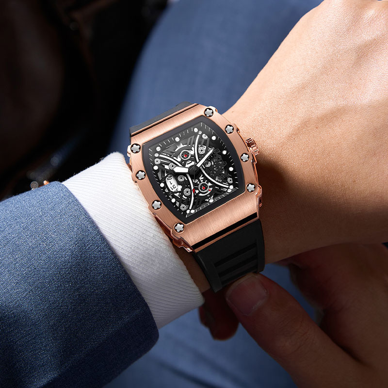 Carlophis K-2018B Force Men's Tonneau Watch - Artistic & Sport Design