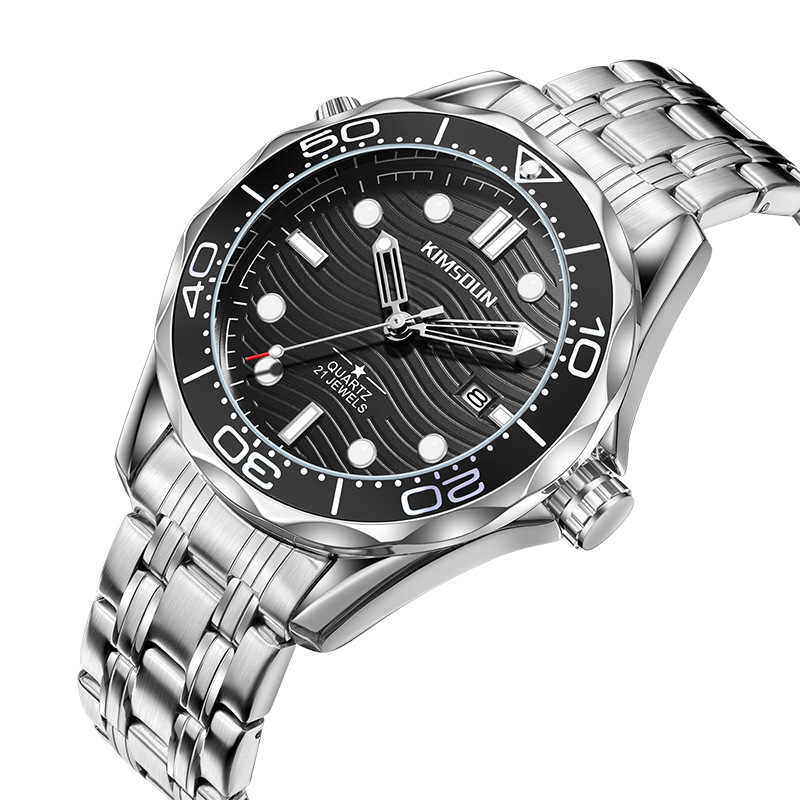 Carlophis K-1803B Helmsman Diver-Style Watch - Men's & Orange Bezel