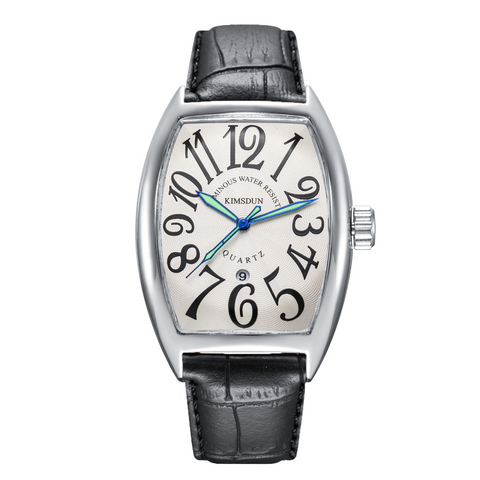 Carlophis K-816D Matrix Men's Digital Tonneau Watch - Premium Leather