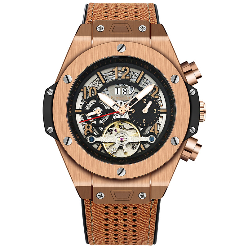 Carlophis K-718D Titan Men's Automatic Watch - 47mm & See-Through Case