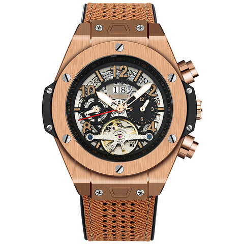Carlophis K-718D Titan Men's Automatic Watch - 47mm & See-Through Case