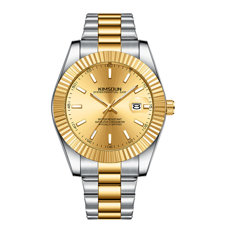 Carlophis K-1839B Regent Classic Dress Watch - Unisex & Fluted Bezel