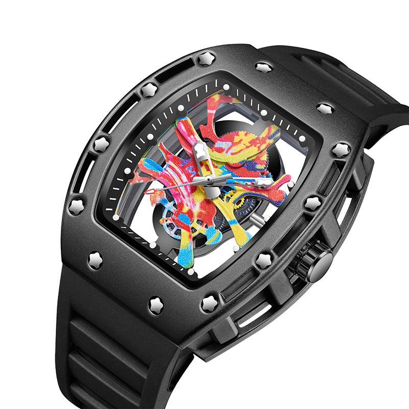 Carlophis K-2386B Apex Men's Tonneau Watch - Sport & Racing-Inspired
