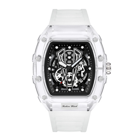 Carlophis K-2017B Vanguard Transparent Tonneau Watch - Men's & Artistic Dial