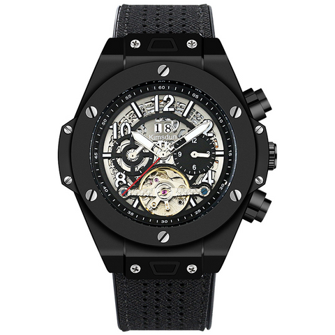 Carlophis K-718D Titan Men's Automatic Watch - 47mm & See-Through Case