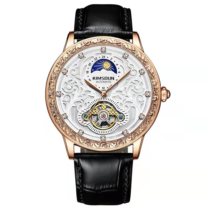 Carlophis K-2029A Equinox Automatic Sun & Moon Watch - Unisex & Mechanical