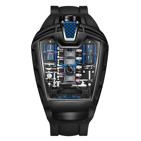 Carlophis K-724D Men's Luminous Quartz Watch - Engine-Style Dual Display
