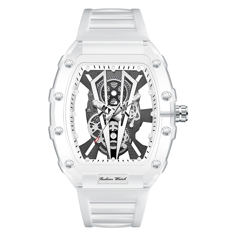 Carlophis K-2395B Flux Transparent Tonneau Watch - Unisex & Fashion Jelly