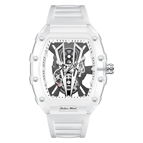 Carlophis K-2395B Flux Transparent Tonneau Watch - Unisex & Fashion Jelly