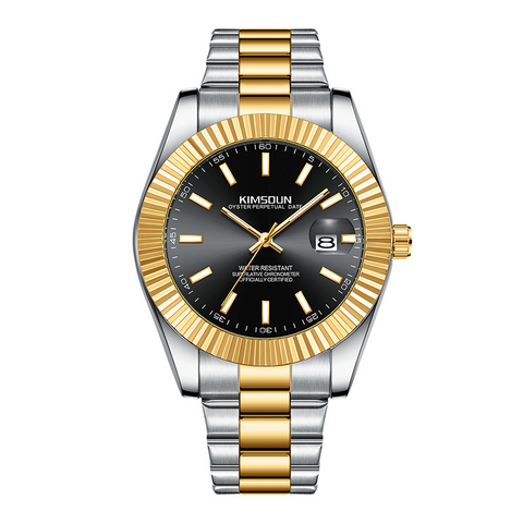 Carlophis K-1840B Legacy Classic Watch - Unisex & Fluted Bezel