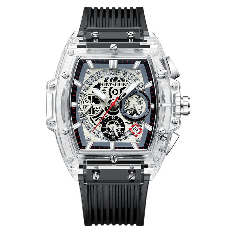 Carlophis K-2150B Shade Translucent Tonneau Watch - Men's & Frosted Dial