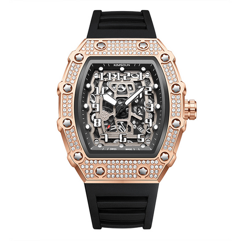 Carlophis K-2404B-YZ Vector Men's Tonneau Watch - Motorsport-Inspired