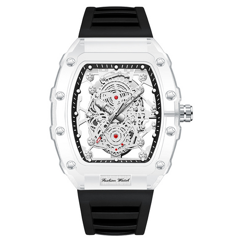 Carlophis K-2392B Construct Transparent Tonneau Watch - Unisex & Architectural