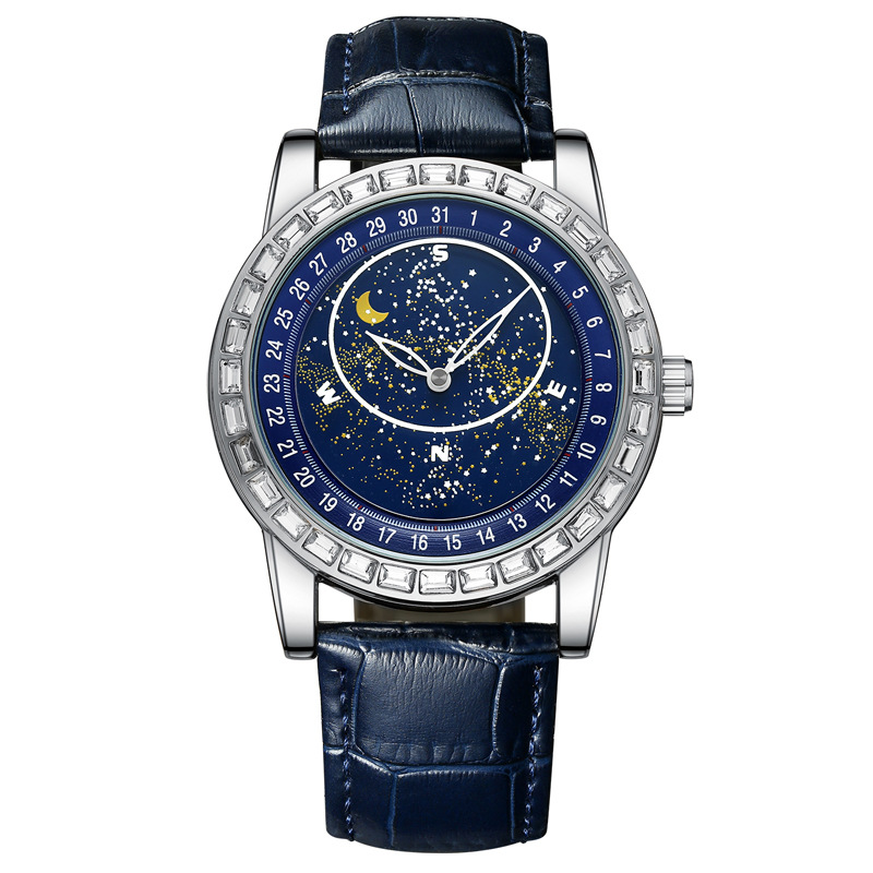 Carlophis K-1218A Men's Luminous Starry Sky Automatic Watch - Dual Display