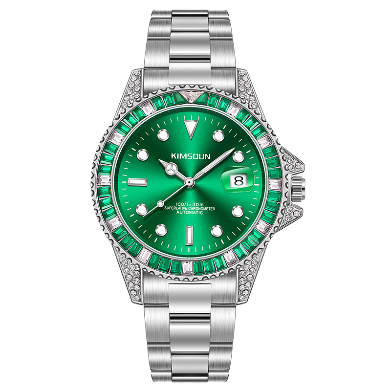 Carlophis K-1268A Crest Automatic Crystal Bezel Diver-Style Watch