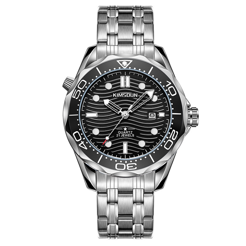 Carlophis K-1803B Helmsman Diver-Style Watch - Men's & Orange Bezel