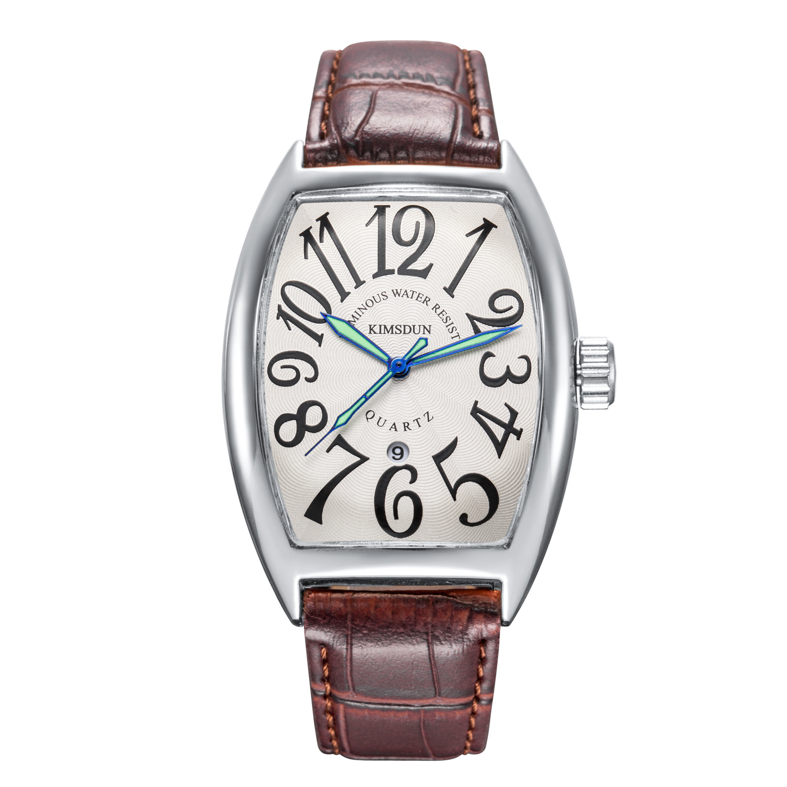 Carlophis K-816D Matrix Men's Digital Tonneau Watch - Premium Leather