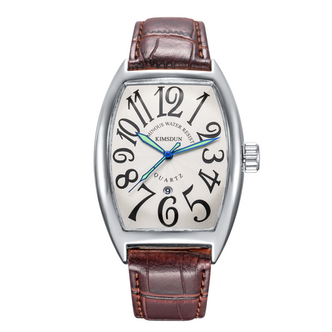 Carlophis K-816D Matrix Men's Digital Tonneau Watch - Premium Leather