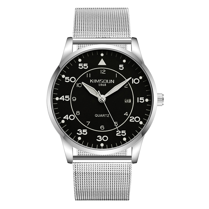 Carlophis K-1866B Bauhaus Ultra-Thin Watch - Unisex & Milanese Mesh