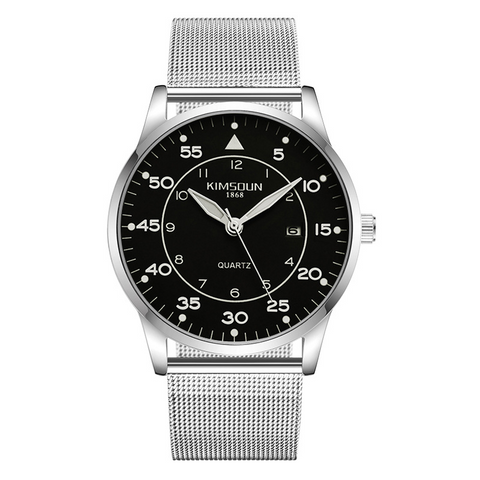 Carlophis K-1866B Bauhaus Ultra-Thin Watch - Unisex & Milanese Mesh