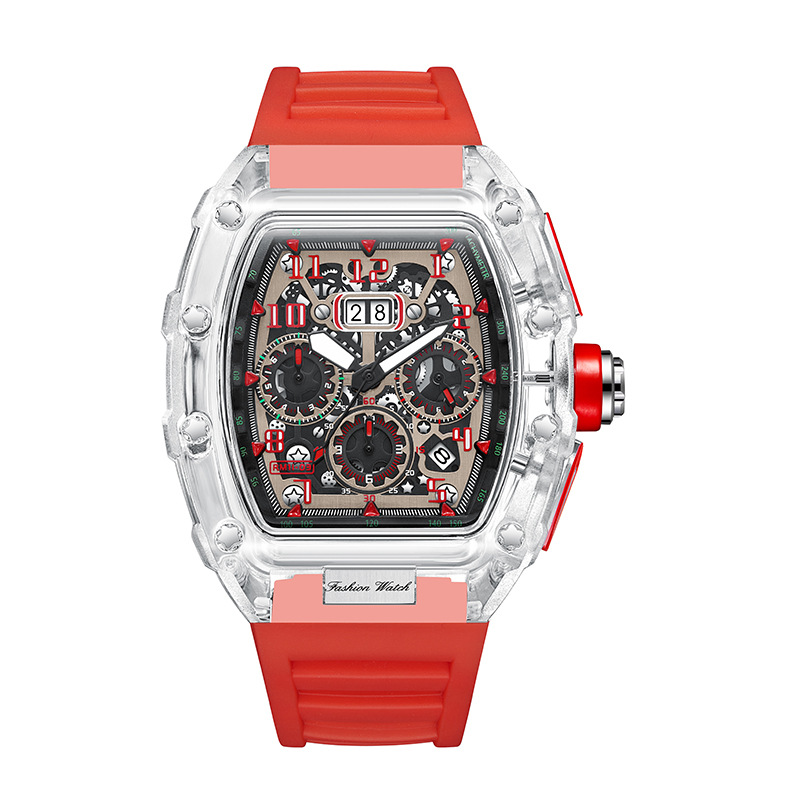 Carlophis K-2411B Volt Transparent Chronograph Watch - Unisex & Jelly Style