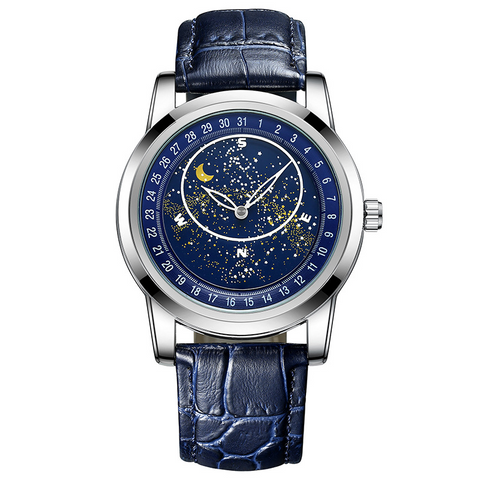 Carlophis K-1216A Men's Automatic Watch - Rotating Starry Sky Dial & Waterproof
