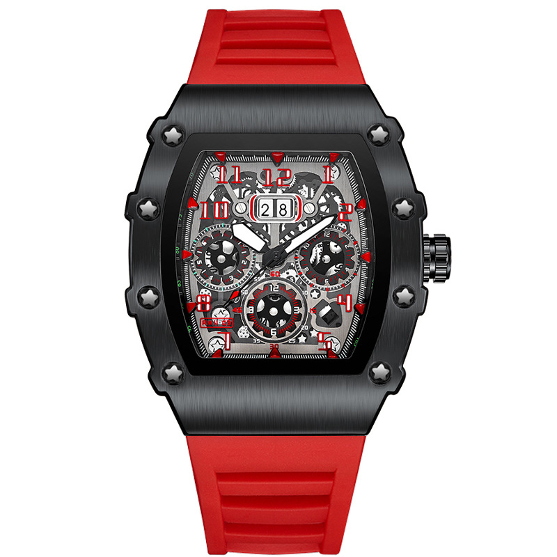 Carlophis K-2103B Cobra Men's Racing Tonneau Watch - PVD & Sport