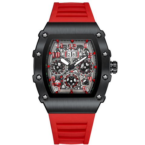 Carlophis K-2103B Cobra Men's Racing Tonneau Watch - PVD & Sport