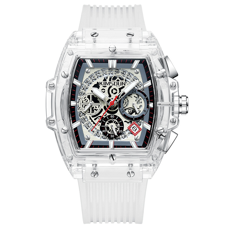 Carlophis K-2150B Shade Translucent Tonneau Watch - Men's & Frosted Dial