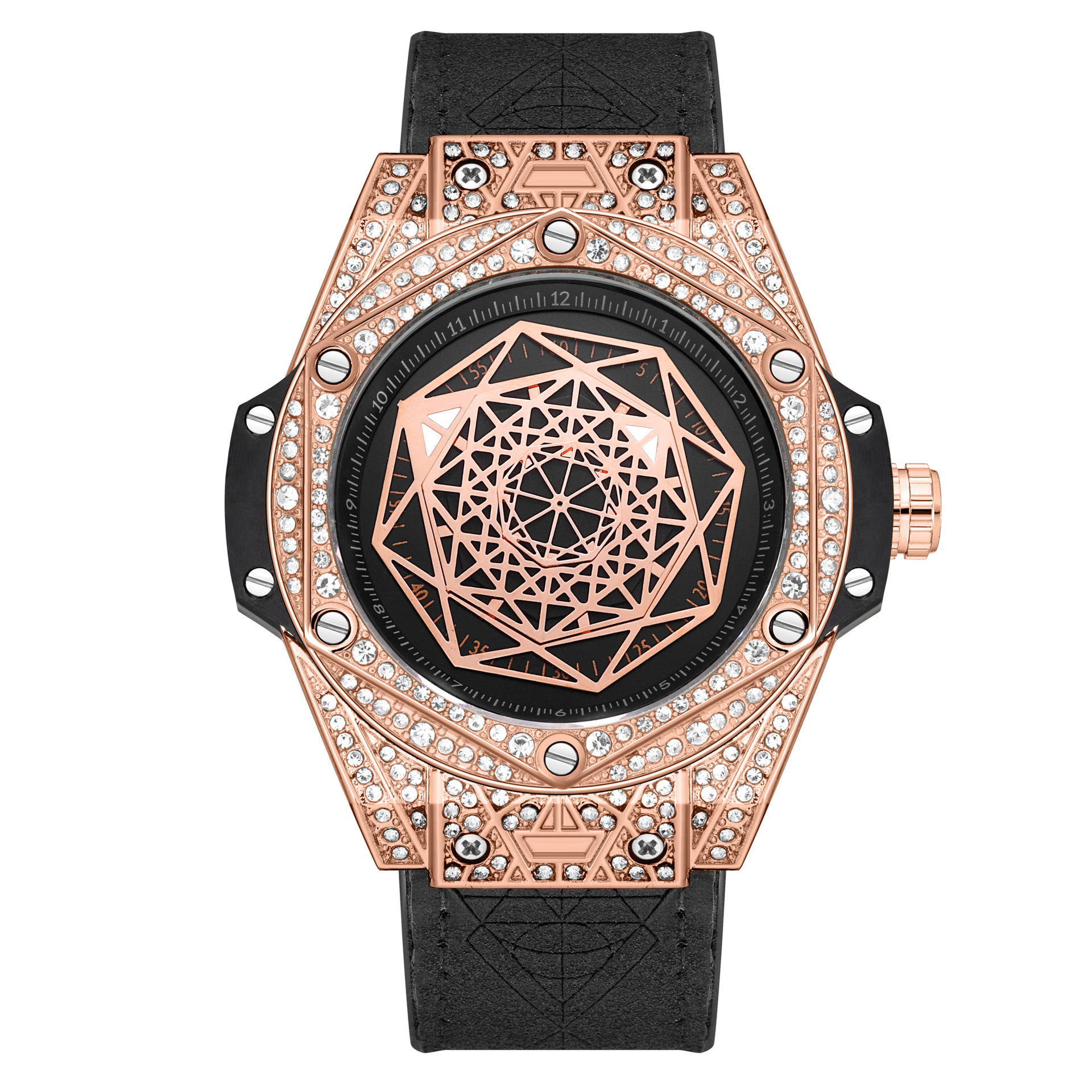 Carlophis K-109A Stature Automatic Crystal Bezel Watch - Men's & Mechanical
