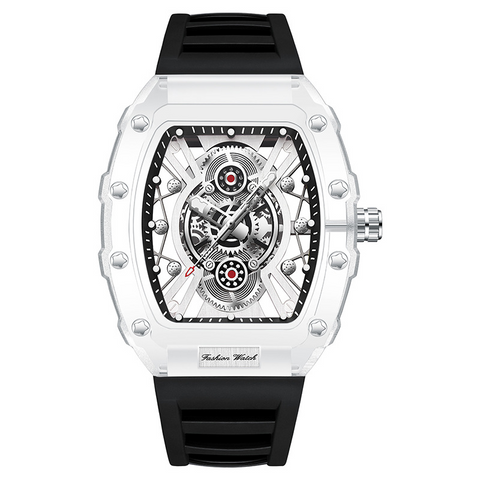 Carlophis K-2391B Ion Transparent Tonneau Watch - Men's & Monochromatic