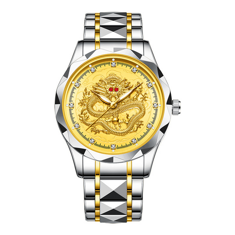 Carlophis K-1826B Emperor 3D Dragon Watch - Unisex & 5-Link Bracelet