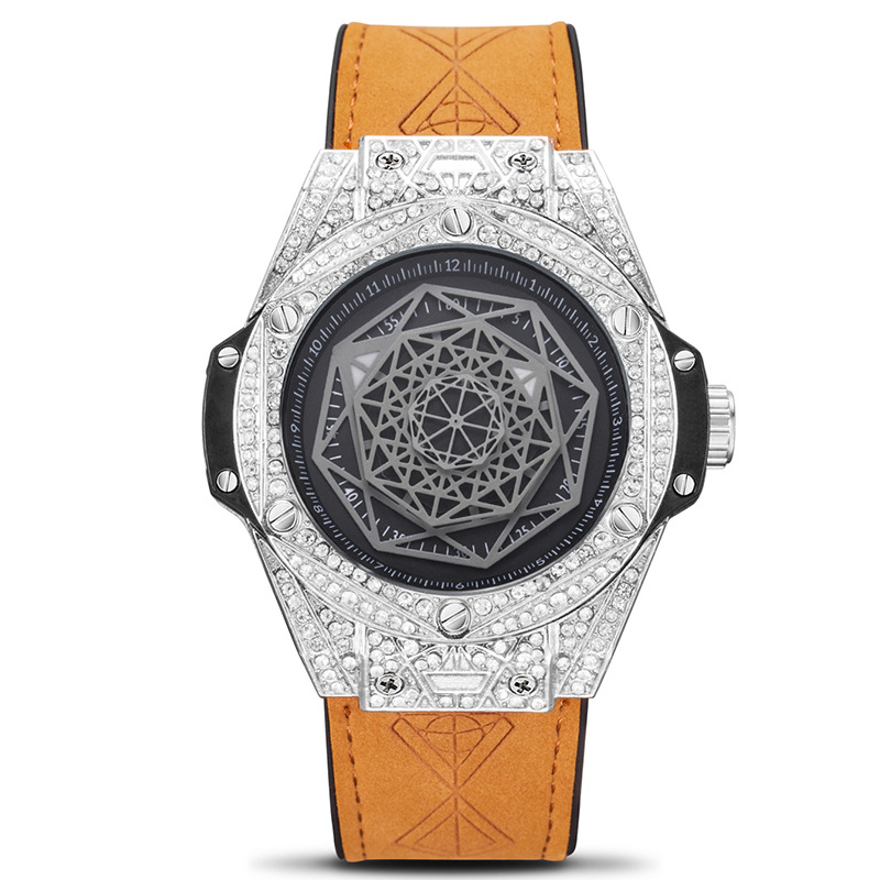 Carlophis K-109D Men's Luminous Hexagon Watch - Diamond-Style & Waterproof