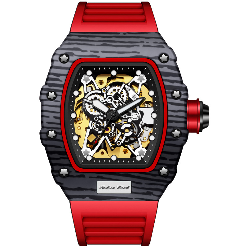 Carlophis K-2012A Raptor Automatic Tonneau Watch - Men's & See-Through