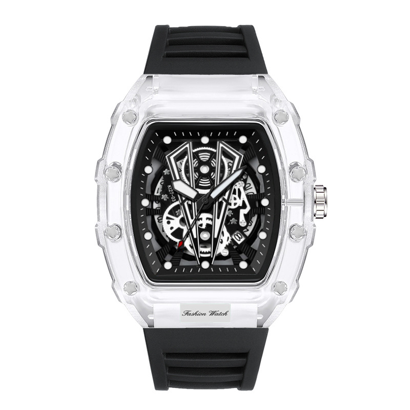 Carlophis K-2017B Vanguard Transparent Tonneau Watch - Men's & Artistic Dial