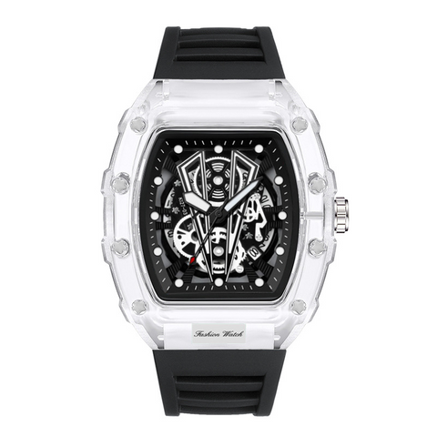 Carlophis K-2017B Vanguard Transparent Tonneau Watch - Men's & Artistic Dial