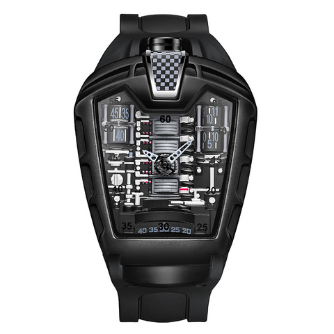 Carlophis K-724D Men's Luminous Quartz Watch - Engine-Style Dual Display