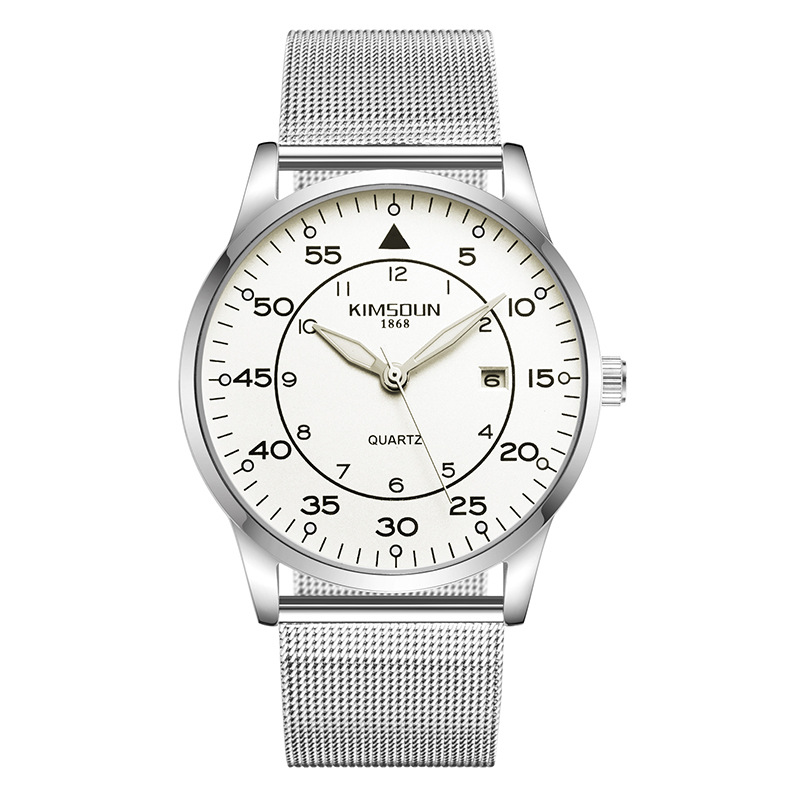 Carlophis K-1866B Bauhaus Ultra-Thin Watch - Unisex & Milanese Mesh