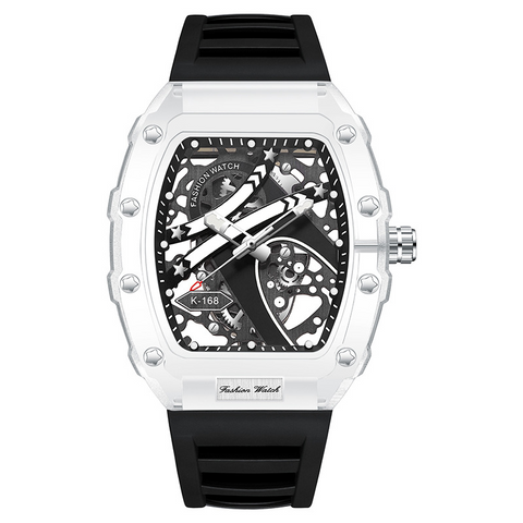 Carlophis K-2390B Spectra Transparent Tonneau Watch - Men's & Jelly Style