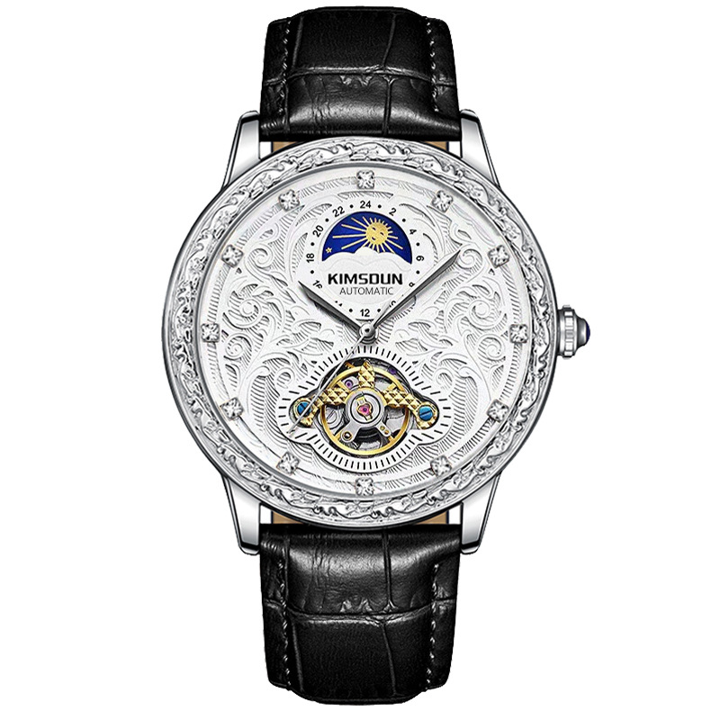 Carlophis K-2029A Equinox Automatic Sun & Moon Watch - Unisex & Mechanical