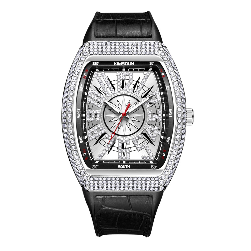 Carlophis K-2132B Ignition Iced-Out Tonneau Watch - Men's & Sport
