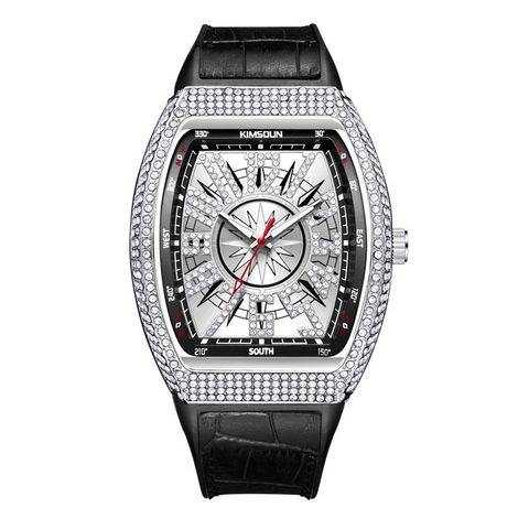 Carlophis K-2132B Ignition Iced-Out Tonneau Watch - Men's & Sport