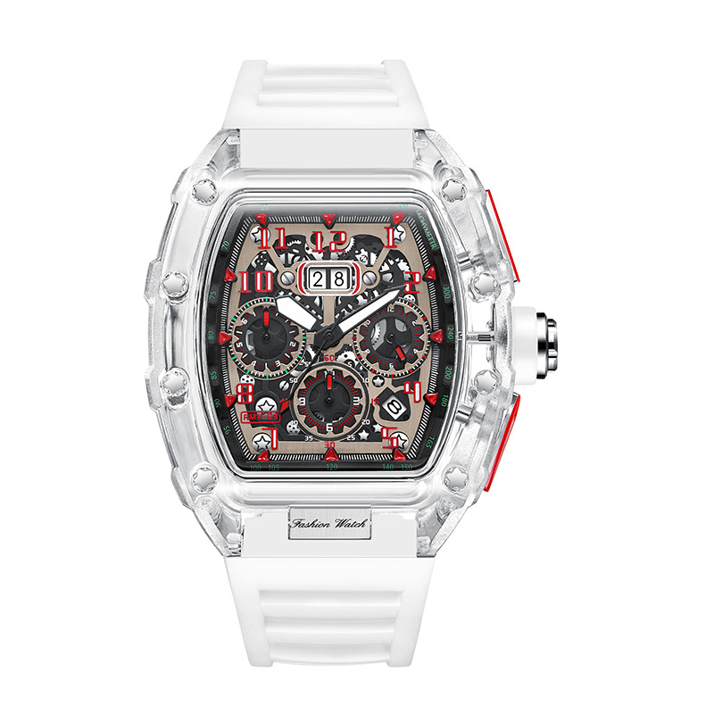 Carlophis K-2411B Volt Transparent Chronograph Watch - Unisex & Jelly Style