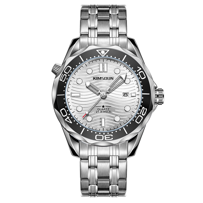 Carlophis K-1803B Helmsman Diver-Style Watch - Men's & Orange Bezel