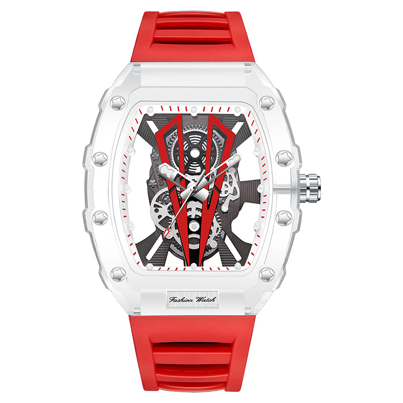 Carlophis K-2395B Flux Transparent Tonneau Watch - Unisex & Fashion Jelly